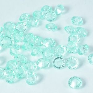 6mm Clear Green Faceted Plastic Beads